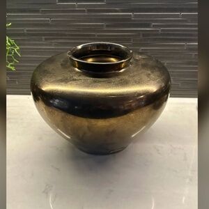 Vintage Haeger Metallic Bronze Color Ceramic Urn Planter Vase